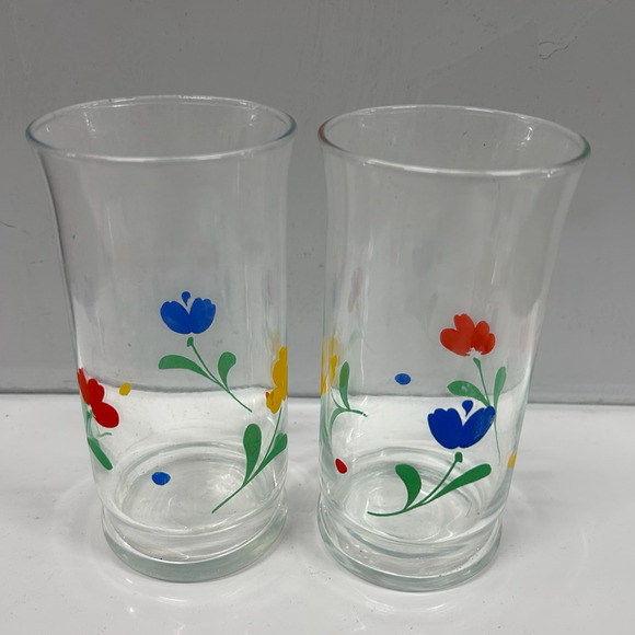 Vintage Libbey Jubilee Tulips Glass Set of 4 - Mid Century Modern Barware - Picture 5 of 5